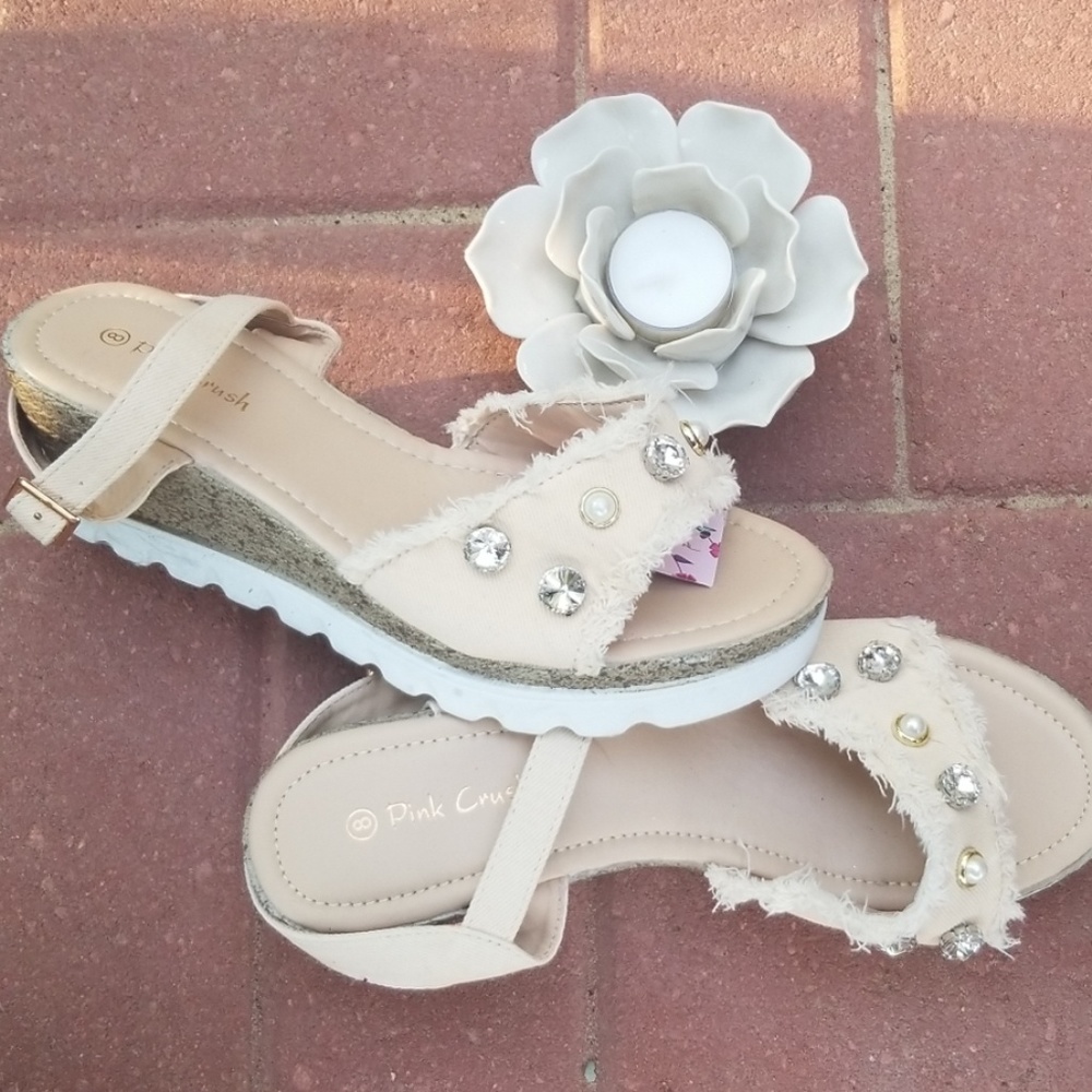 Flash Sale: Wedge Heels with Pearls and Bling